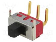 Switch: slide; Pos: 2; SPDT; 2A/250VAC; ON-ON; THT; -30÷85°C; UL94V-0 IC SWITCHES
