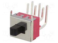 Switch: slide; Pos: 2; DPDT; 2A/250VAC; ON-ON; THT; Rcont max: 10mΩ IC SWITCHES
