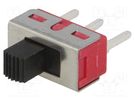 Switch: slide; Pos: 2; SPDT; 3A/250VAC; 6A/28VDC; ON-ON; THT; SL19 CANAL ELECTRONIC