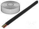 Wire: telecommunication cable; 8x28AWG; stranded; black; 100m BQ CABLE