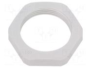 Nut; M25; polyamide; Thk: 6.5mm; Spanner: 32mm; grey; Thread: metric HUMMEL