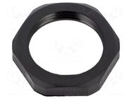 Nut; PG21; polyamide; Thk: 7mm; Spanner: 36mm; black; Thread: PG HUMMEL