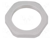 Nut; PG21; polyamide; Thk: 7mm; Spanner: 36mm; grey; Thread: PG HUMMEL