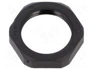 Nut; PG11; polyamide; Thk: 6.8mm; Spanner: 24mm; black; Thread: PG HUMMEL