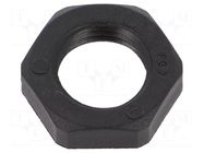 Nut; PG7; polyamide; Thk: 5mm; Spanner: 19mm; black; Thread: PG HUMMEL