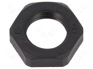 Nut; PG7; polyamide; Thk: 5mm; Spanner: 19mm; black; Thread: PG HUMMEL