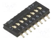 Switch: DIP-SWITCH; Poles number: 8; ON-OFF; 0.1A/50VDC; Pos: 2; SMT CANAL ELECTRONIC