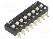 Switch: DIP-SWITCH; Poles number: 8; ON-OFF; 0.1A/50VDC; Pos: 2 DIPTRONICS