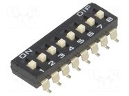 Switch: DIP-SWITCH; Poles number: 8; ON-OFF; 0.1A/50VDC; Pos: 2; SMT DIPTRONICS