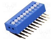 Switch: DIP-SWITCH; Poles number: 10; ON-OFF; 0.05A/12VDC; Pos: 2 NINIGI