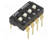 Switch: DIP-SWITCH; Poles number: 4; ON-OFF; 0.05A/12VDC; Pos: 2 NINIGI