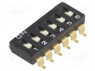 Switch: DIP-SWITCH; Poles number: 6; ON-OFF; 0.025A/24VDC; Pos: 2 OMRON Electronic Components