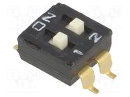 Switch: DIP-SWITCH; Poles number: 2; ON-OFF; 0.025A/24VDC; Pos: 2 OMRON Electronic Components