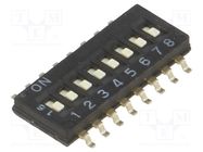 Switch: DIP-SWITCH; Poles number: 8; ON-OFF; 0.025A/24VDC; Pos: 2 OMRON Electronic Components