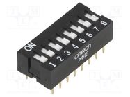 Switch: DIP-SWITCH; Poles number: 8; ON-OFF; 0.025A/24VDC; Pos: 2 OMRON Electronic Components