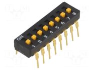 Switch: DIP-SWITCH; Poles number: 8; ON-OFF; 0.03A/30VDC; Pos: 2 OMRON Electronic Components