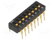 Switch: DIP-SWITCH; Poles number: 8; ON-OFF; 0.03A/30VDC; Pos: 2 OMRON Electronic Components