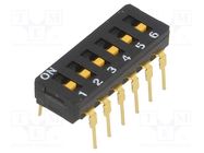 Switch: DIP-SWITCH; Poles number: 6; ON-OFF; 0.03A/30VDC; Pos: 2 OMRON Electronic Components