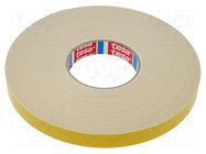 Tape: fixing; W: 19mm; L: 25m; Thk: 1.1mm; double-sided; acrylic; 200% TESA