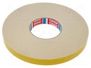 Tape: fixing; W: 19mm; L: 25m; Thk: 1.1mm; double-sided; acrylic; 200% TESA