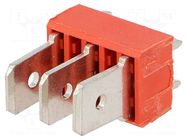 Terminal: spade terminal strip; 6.4mm; 0.8mm; THT; steel; tinned KEYSTONE