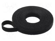 Tape: hook and loop; W: 10mm; L: 5m; caoutchouc; black TESA