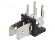 Terminal: spade terminal strip; 6.4mm; 0.8mm; THT; brass; tinned KEYSTONE