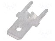 Terminal: flat; 4.8mm; 0.5mm; male; THT; brass; tinned; straight KEYSTONE
