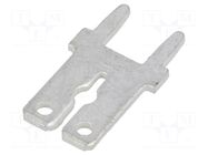Terminal: flat; 6.4mm; 0.8mm; male; THT; brass; tinned; straight KEYSTONE