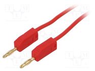 Test lead; banana plug 2mm,both sides; Len: 0.5m; red 