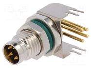 Connector: M8; male; PIN: 4; 4A; 30V; IP68; angled 90°; socket; metal AMPHENOL LTW