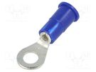 Tip: ring; M4; Ø: 4.32mm; crimped; for cable; insulated; tinned; blue KEYSTONE