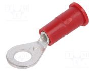 Tip: ring; M4; Ø: 4.32mm; crimped; for cable; insulated; tinned; red 