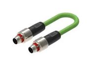 SENSOR CORD, 4P M12 PLUG-PLUG, GREEN, 5M