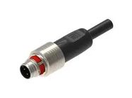 SENSOR CORD, 4P M12 PLUG-FREE END/BLK/2M