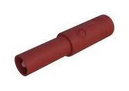 SAFETY ADAPTER, 4MM PLUG-2MM RCPT, RED