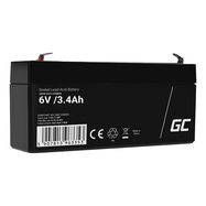 Maintenance-free AGM VRLA Green Cell AGM38 6V 3.4Ah Battery (for alarm system, cash register, toy), Green Cell