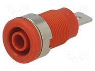 Connector: 4mm banana; socket; 32A; 1kV; red; nickel plated; 35mm SCHÜTZINGER