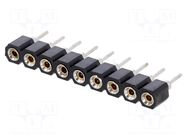 Connector: pin strips; socket; female; PIN: 9; straight; THT; 2.54mm CONNFLY
