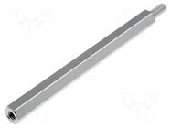 Screwed spacer sleeve; 60mm; Int.thread: M3; Ext.thread: M3; brass DREMEC