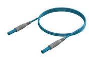 SHROUDED 4MM BANANA PLUG-PLUG, BLUE, 2M
