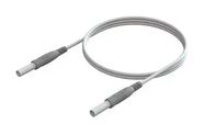 SHROUDED 4MM BANANA PLUG-PLUG, WHITE, 2M