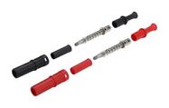 BANANA PLUG SET, 4MM, 36A/600V, BLK/RED