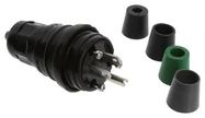 CONNECTOR, PLUG, NYL, BLACK, 125V, 15A