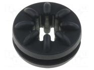 Grommet; Ømount.hole: 9.5mm; black; Panel thick: max.1.6mm FIX&FASTEN