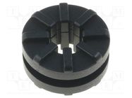 Grommet; Ømount.hole: 9mm; black; Panel thick: max.2mm; H: 8mm FIX&FASTEN