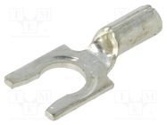 Tip: fork; M4,5; crimped; for cable; non-insulated; copper; 4.98mm KEYSTONE