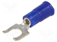 Tip: fork; M4,5; Ø: 4.98mm; crimped; for cable; insulated; blue KEYSTONE