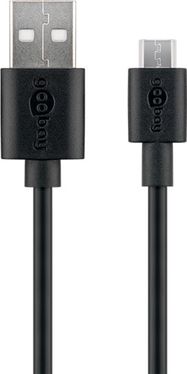 Micro-USB Charging and Sync Cable, 1 m, black - for Android devices, black
