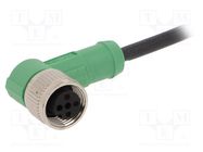 Connection lead; M12; PIN: 3; angled; 3m; plug; 250VAC; 4A; SAC; PUR PHOENIX CONTACT